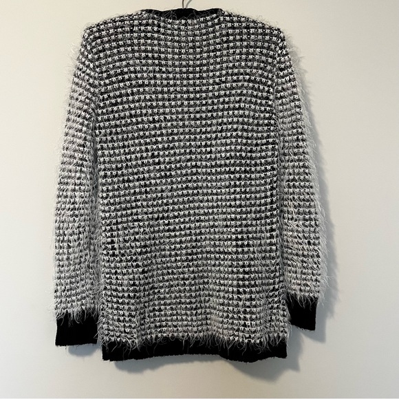 Fuzzy black and white sweater. - Picture 3 of 4